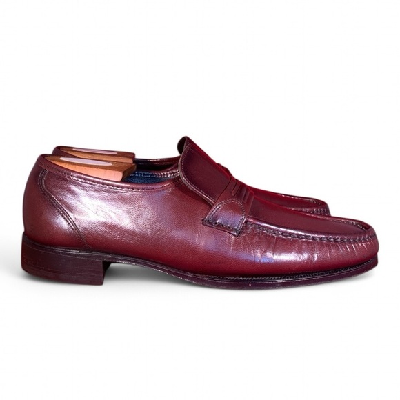 Florsheim Como Moc Toe Strap Loafers size 8.5 D 17089-18 in Black Cherry - Picture 5 of 9